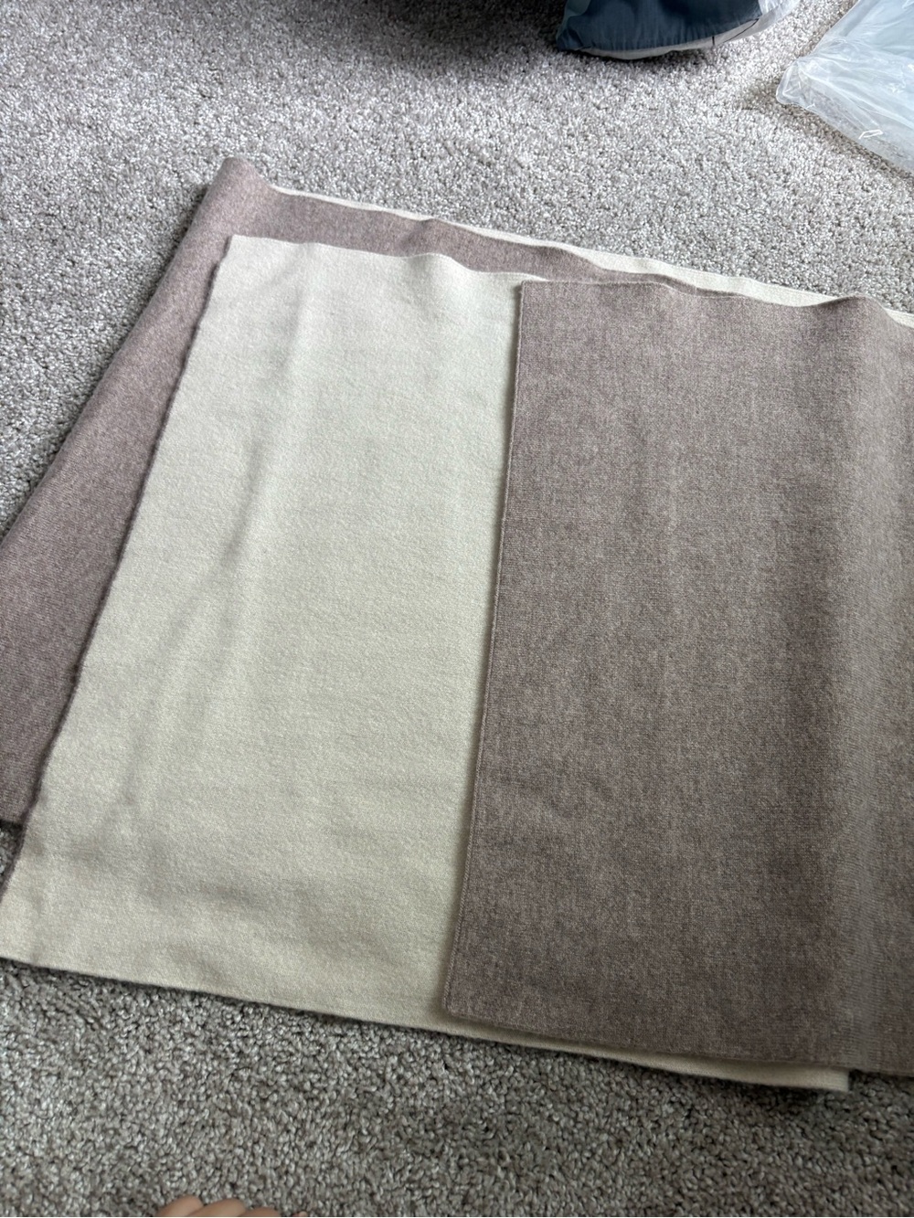 Theory Two-Tone Cream and Taupe Cashmere Scarf Wrap